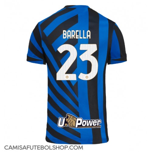 Camisa de time de futebol Inter Milan Nicolo Barella #23 Replicas 1º Equipamento 2024-25 Manga Curta